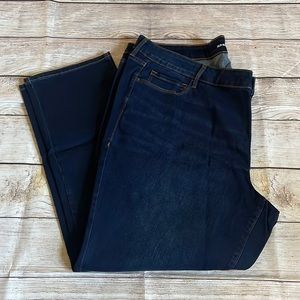 Old Navy womens mud rose power slim straight jeans in a dark wash. Size 24. NWT.